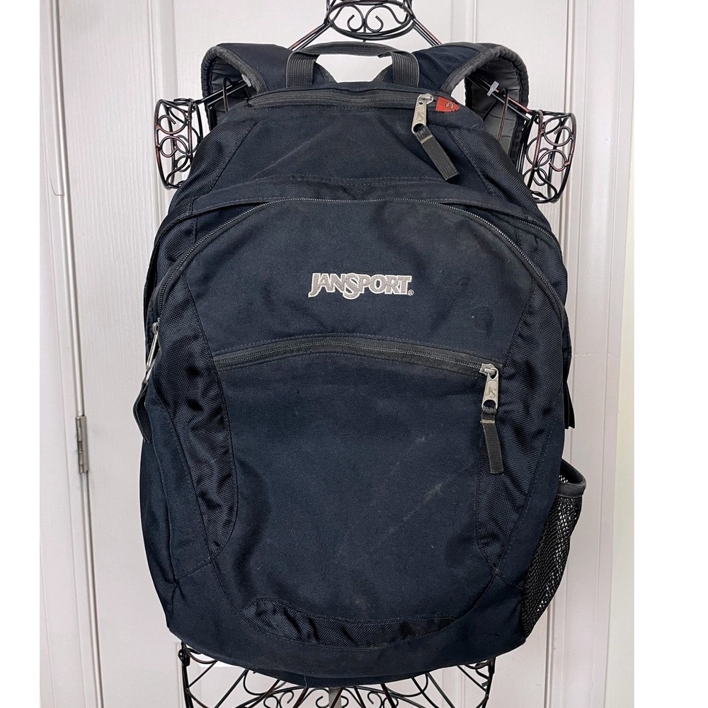 JanSport Odyssey Backpack Black Laptop Sleeve School Travel Outdoor Daypack